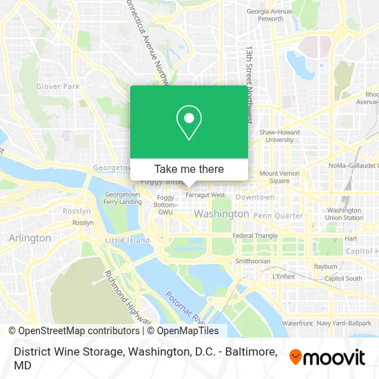 District Wine Storage map