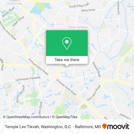 Temple Lev Tikvah map