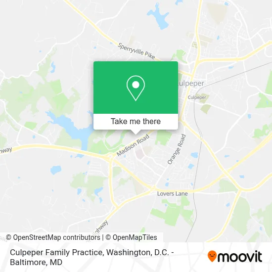 Culpeper Family Practice map