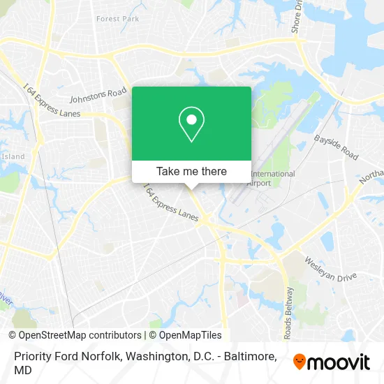 Priority Ford Norfolk map