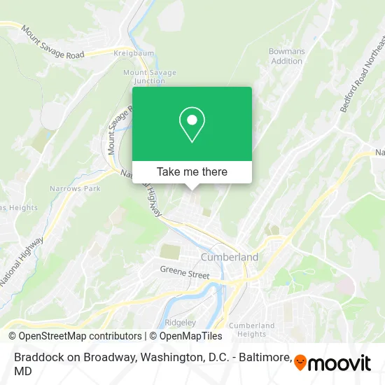 Braddock on Broadway map