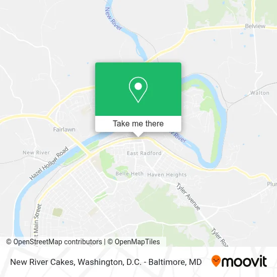 New River Cakes map