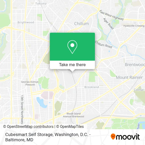 Cubesmart Self Storage map