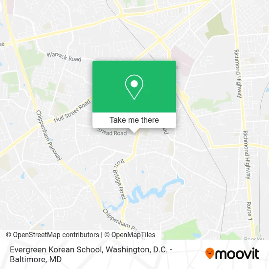 Evergreen Korean School map