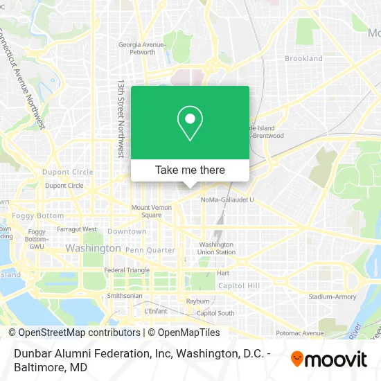 Dunbar Alumni Federation, Inc map