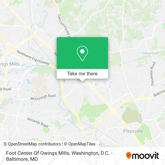 Foot Center Of Owings Mills map