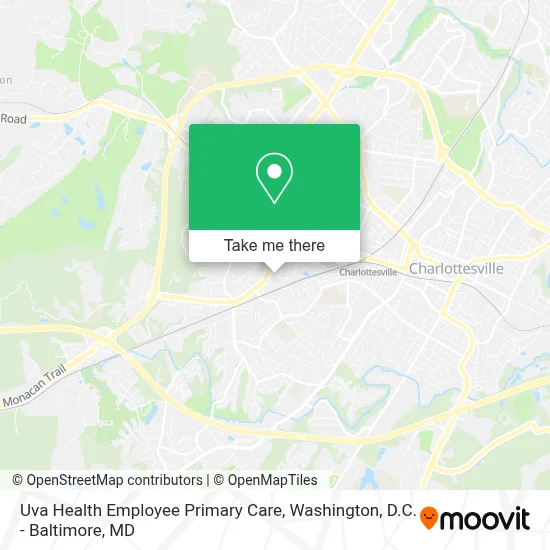 Uva Health Employee Primary Care map