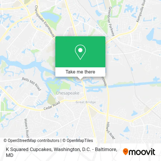 K Squared Cupcakes map