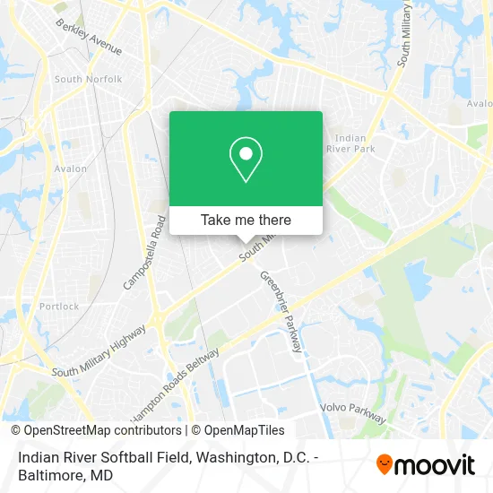Indian River Softball Field map