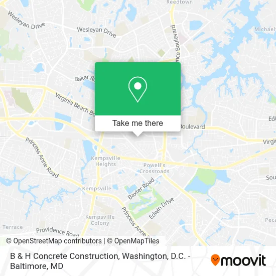 B & H Concrete Construction map