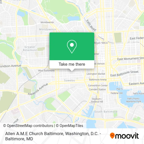 Allen A.M.E Church Baltimore map