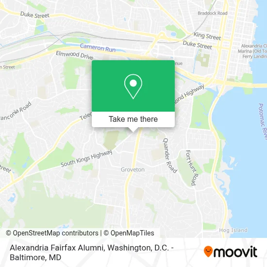 Alexandria Fairfax Alumni map