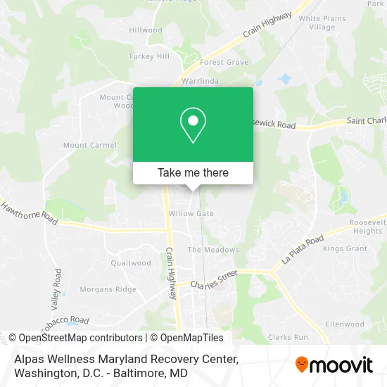 Alpas Wellness Maryland Recovery Center map