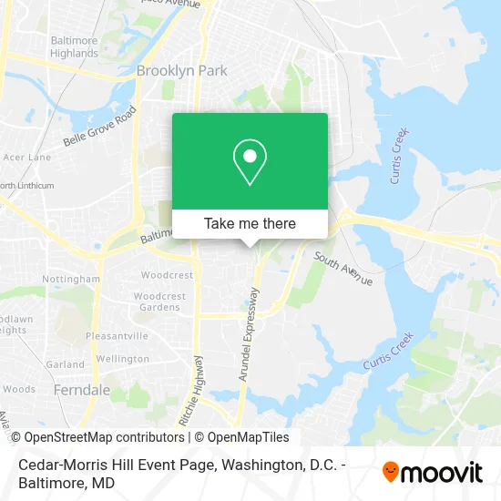 Cedar-Morris Hill Event Page map