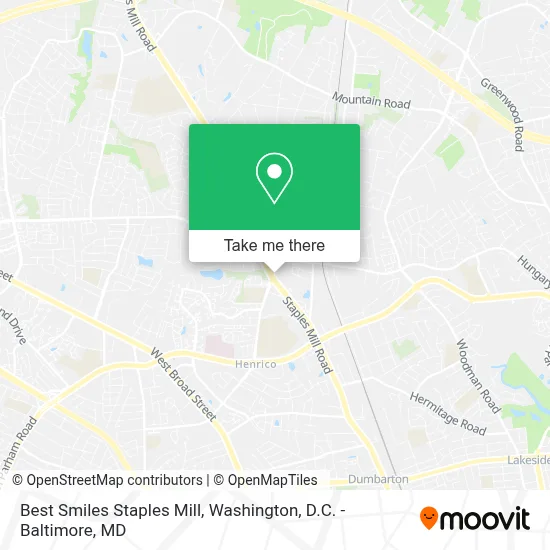 Best Smiles Staples Mill map