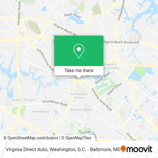 Virginia Direct Auto map