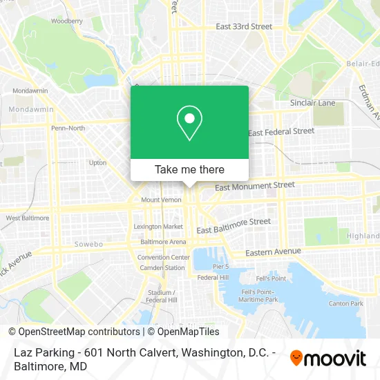 Laz Parking - 601 North Calvert map