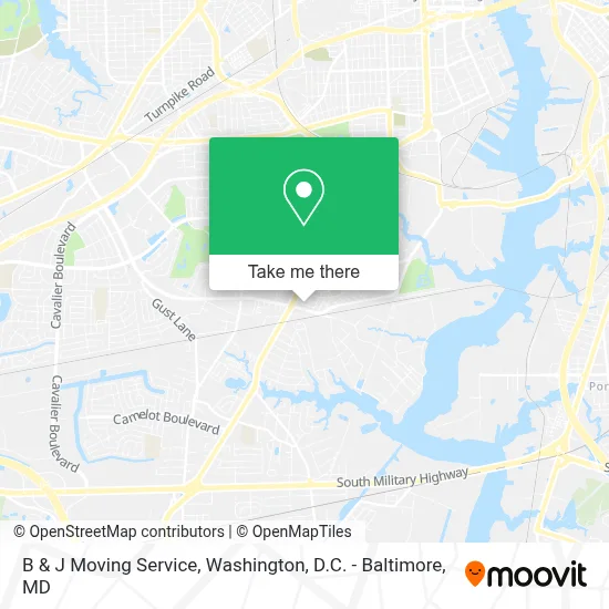 B & J Moving Service map
