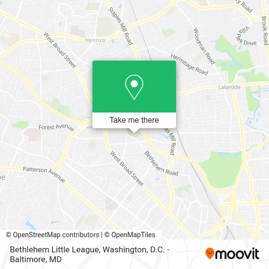 Bethlehem Little League map