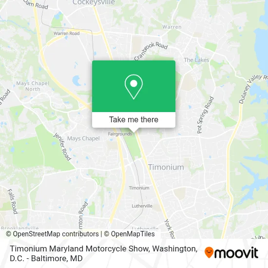 Timonium Maryland Motorcycle Show map