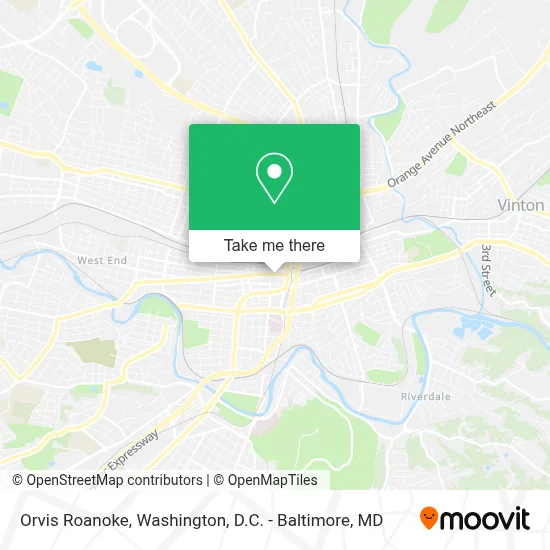 Orvis Roanoke map