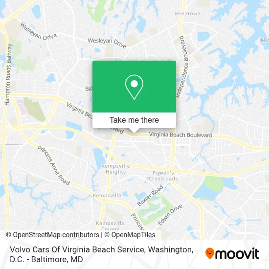 Volvo Cars Of Virginia Beach Service map