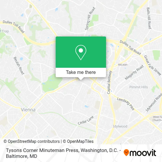 Tysons Corner Minuteman Press map