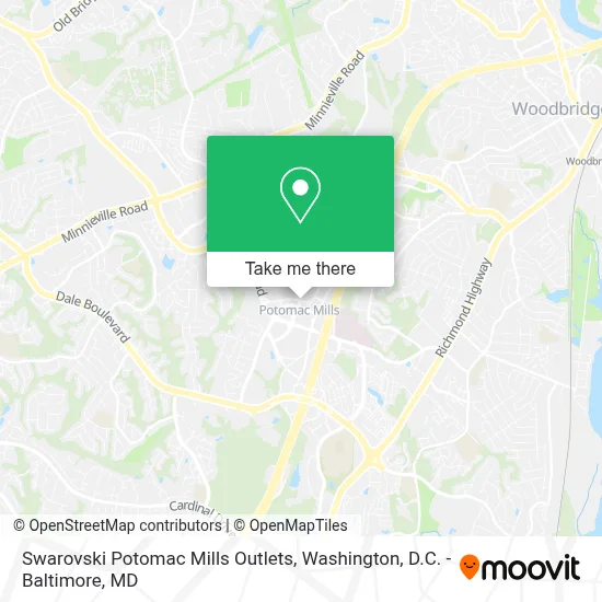 Swarovski Potomac Mills Outlets map