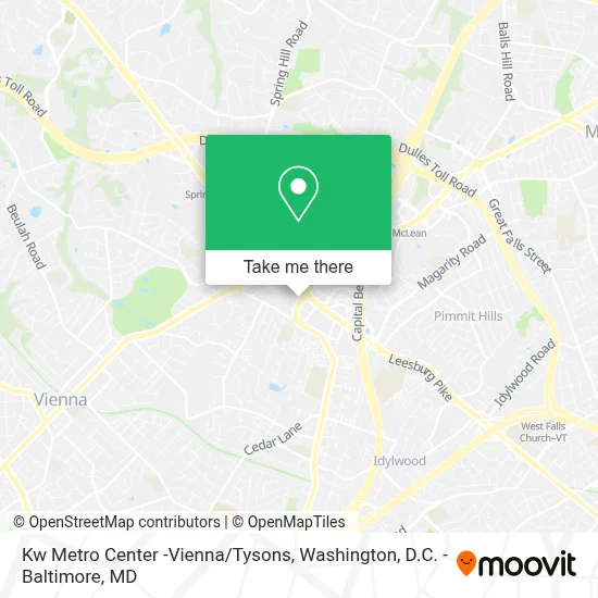 Kw Metro Center -Vienna/Tysons map