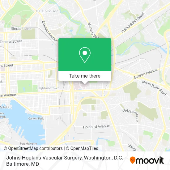Johns Hopkins Vascular Surgery map