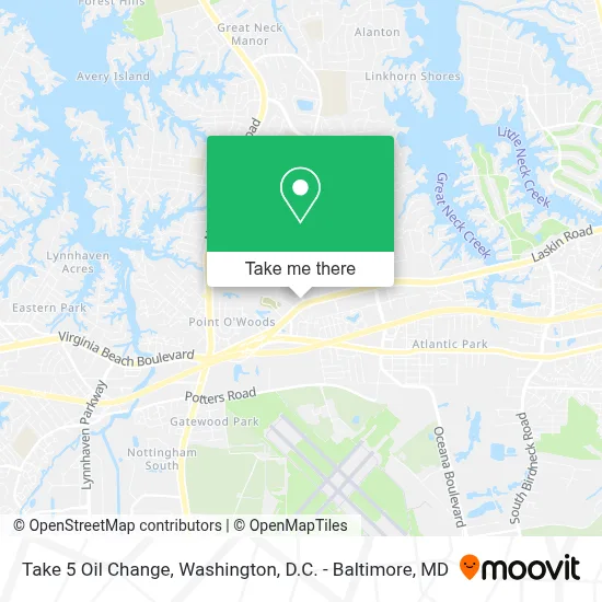 Take 5 Oil Change map