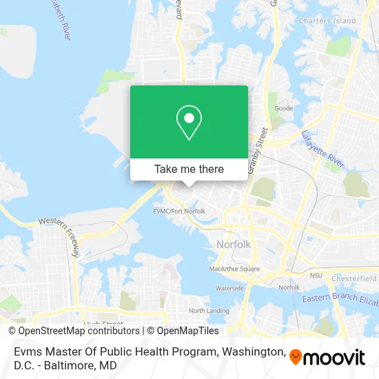 Evms Master Of Public Health Program map