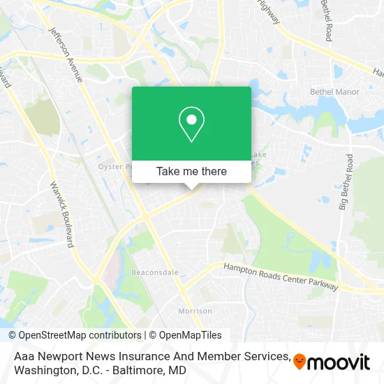Aaa Newport News Insurance And Member Services map