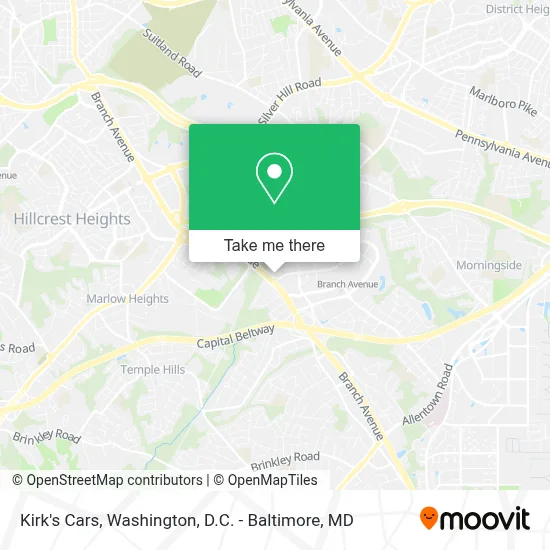 Kirk's Cars map