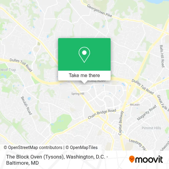 The Block Oven (Tysons) map
