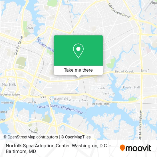 Norfolk Spca Adoption Center map