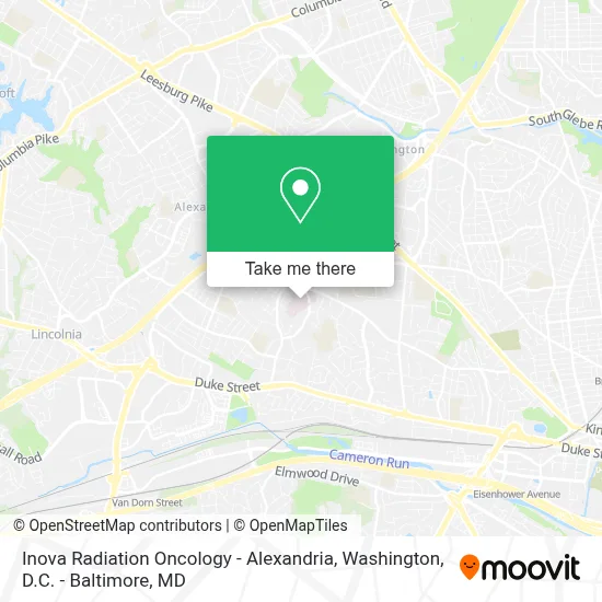Inova Radiation Oncology - Alexandria map