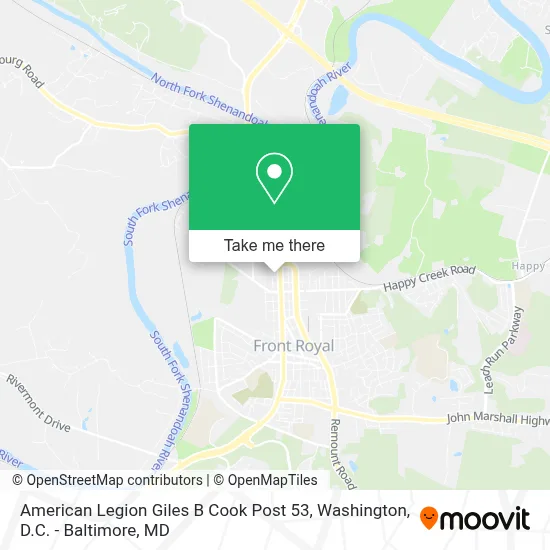 American Legion Giles B Cook Post 53 map