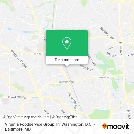Virginia Foodservice Group, In map