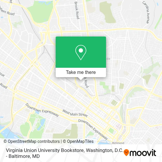 Virginia Union University Bookstore map