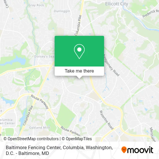 Baltimore Fencing Center, Columbia map