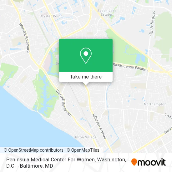 Peninsula Medical Center For Women map