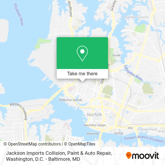 Jackson Imports Collision, Paint & Auto Repair map