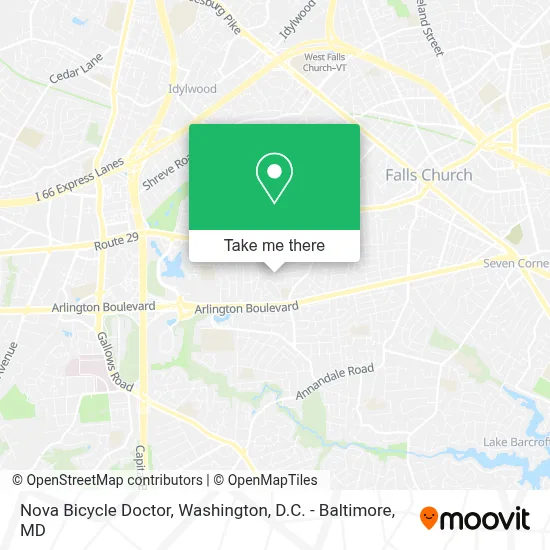Nova Bicycle Doctor map
