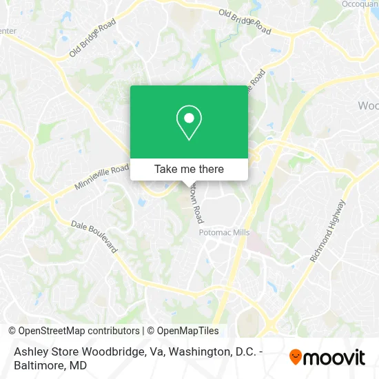 Ashley Store Woodbridge, Va map