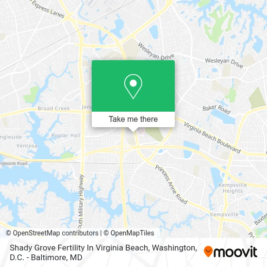 Shady Grove Fertility In Virginia Beach map