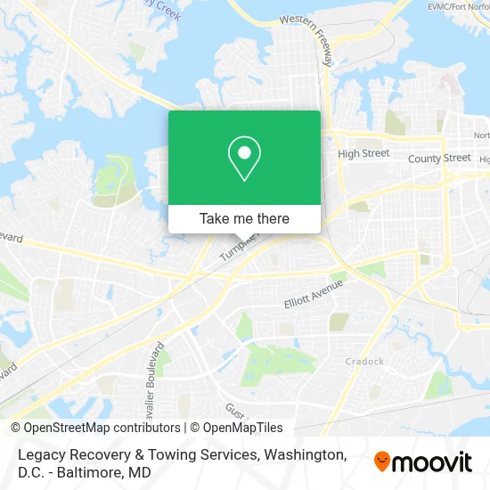 Legacy Recovery & Towing Services map