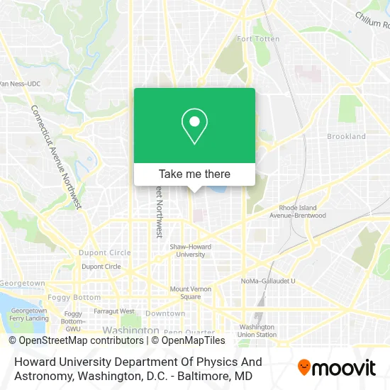 Howard University Department Of Physics And Astronomy map