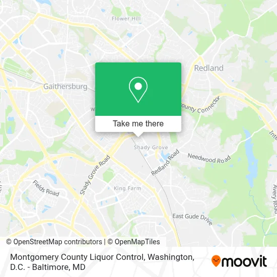 Montgomery County Liquor Control map