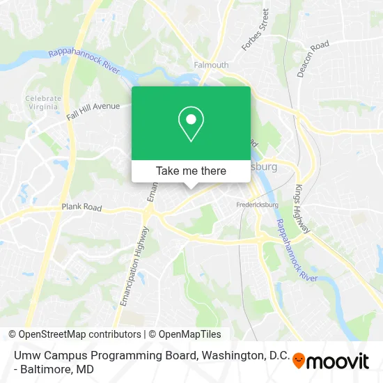Umw Campus Programming Board map